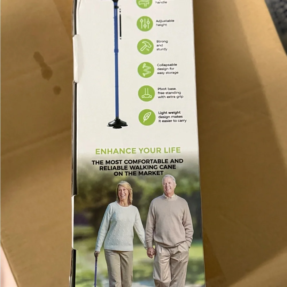 Blue Walking Cane with Ergonomic Handle - Picture 5 of 5